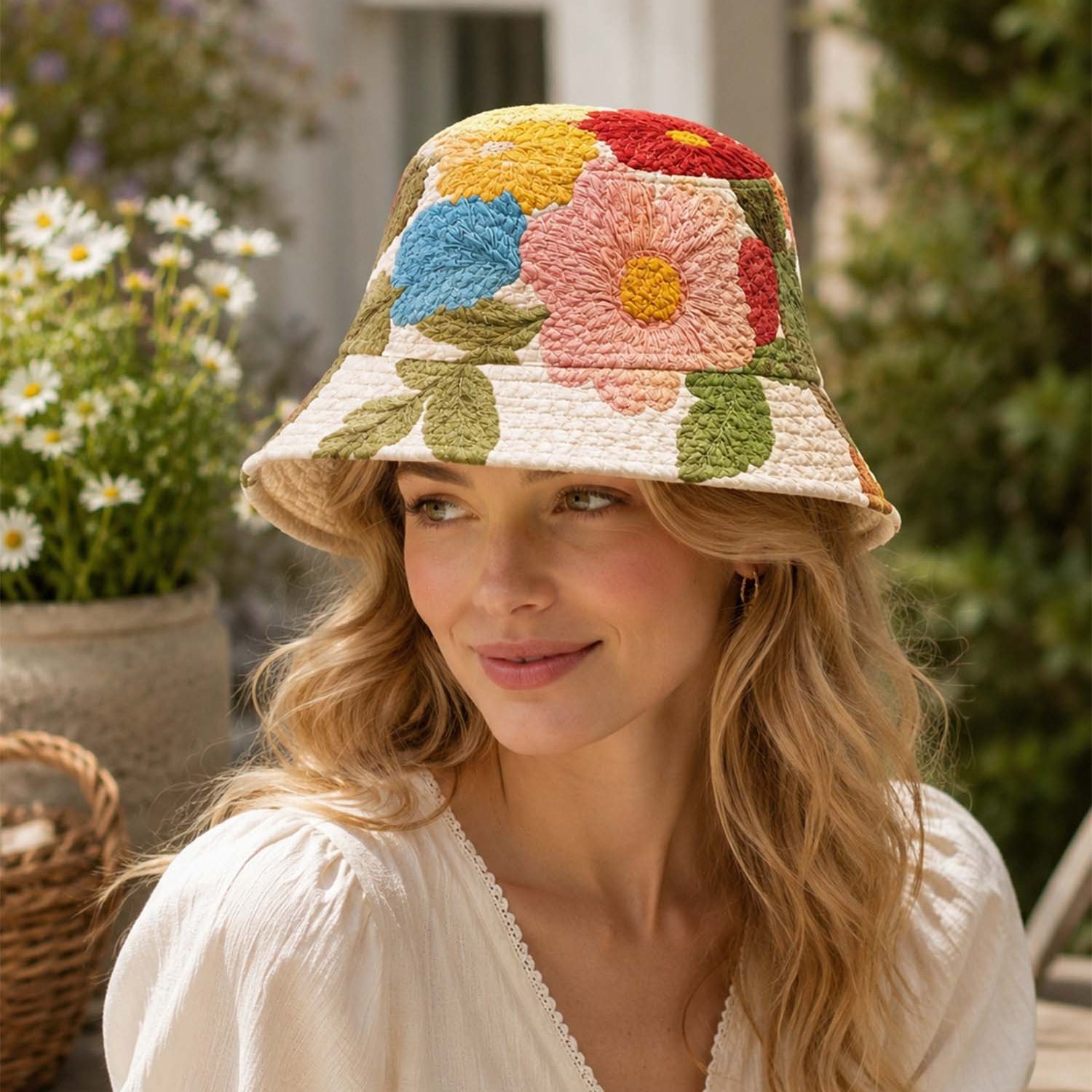 Vintage Floral Quilted Fishing Hat