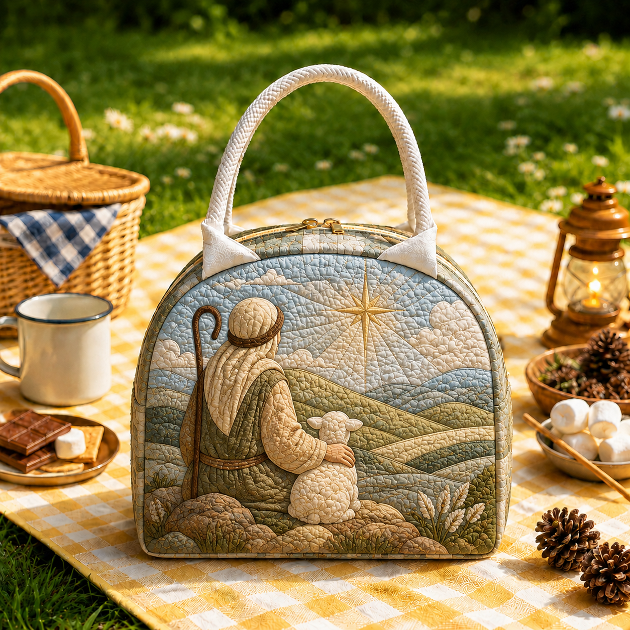 Shepherd & Guiding Star Quilted Lunch Bag