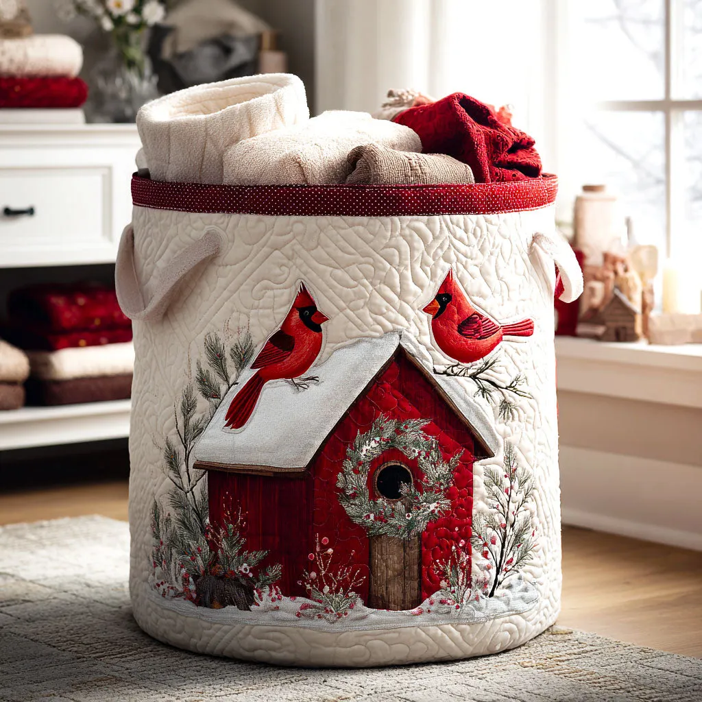 Cardinal Cottage Quilted Laundry Basket