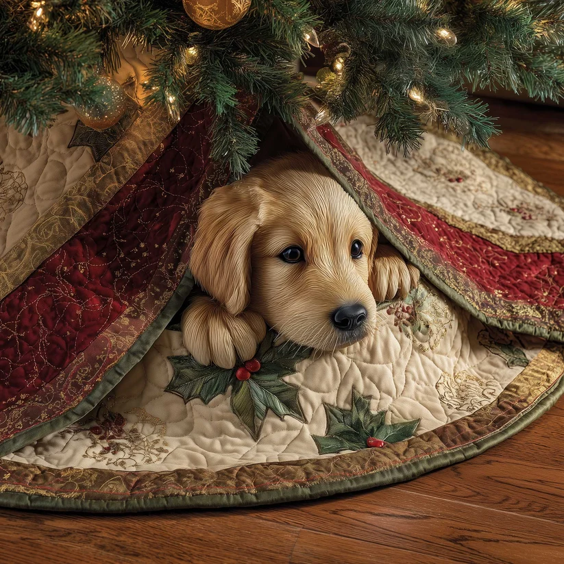 Golden Retriever Quilted Tree Skirt