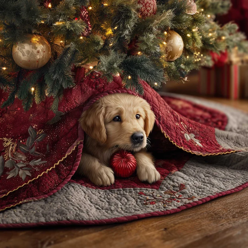 Golden Retriever Quilted Tree Skirt