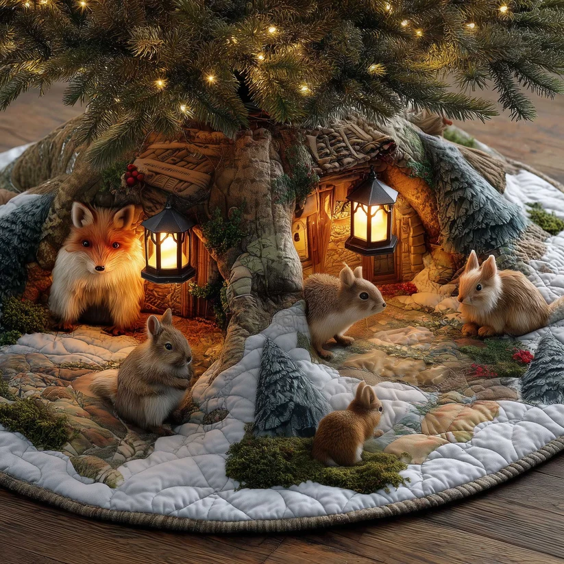 Woodland Den Quilted Tree Skirt