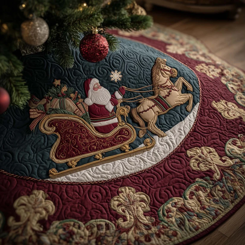 Sleigh Charger Quilted Tree Skirt