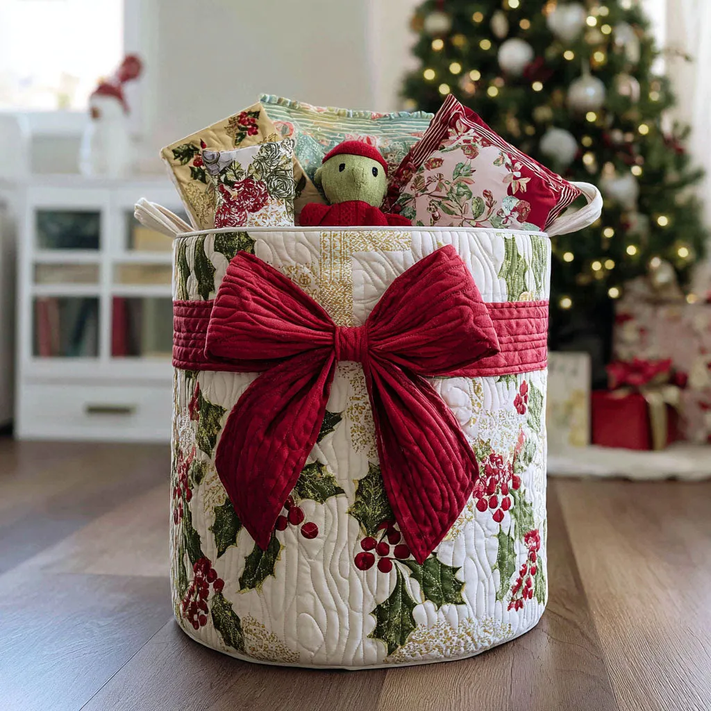 Merry Joy Quilted Laundry Basket