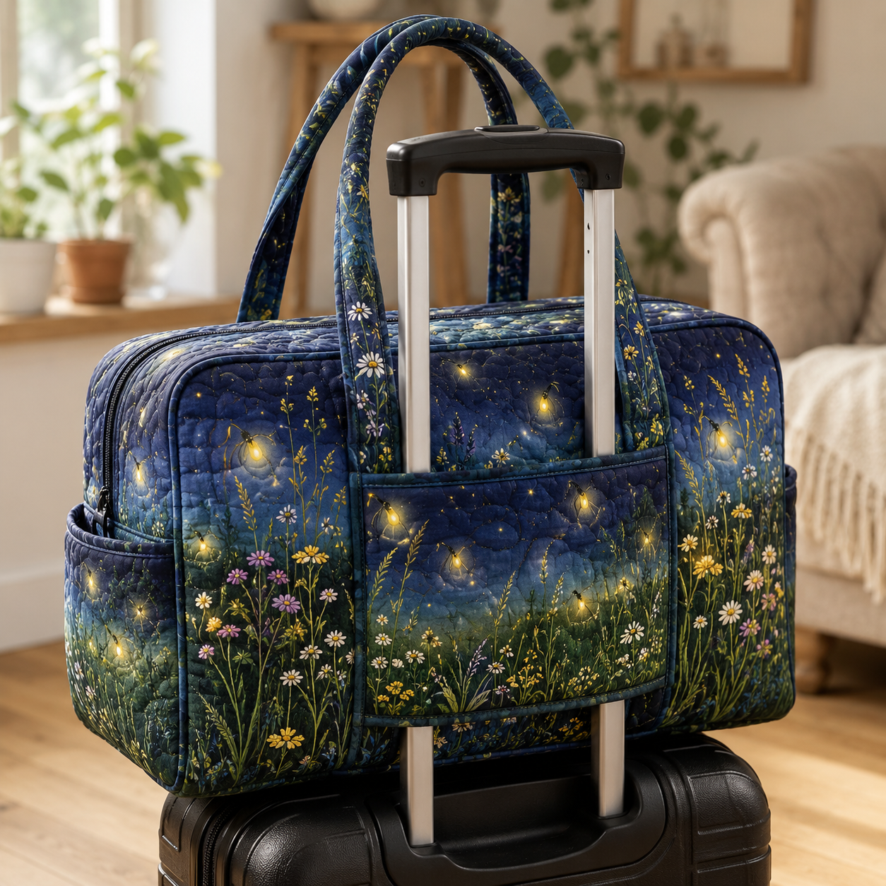 Firefly Wildflower Night Quilted Weekender Bag With Trolley Sleeve