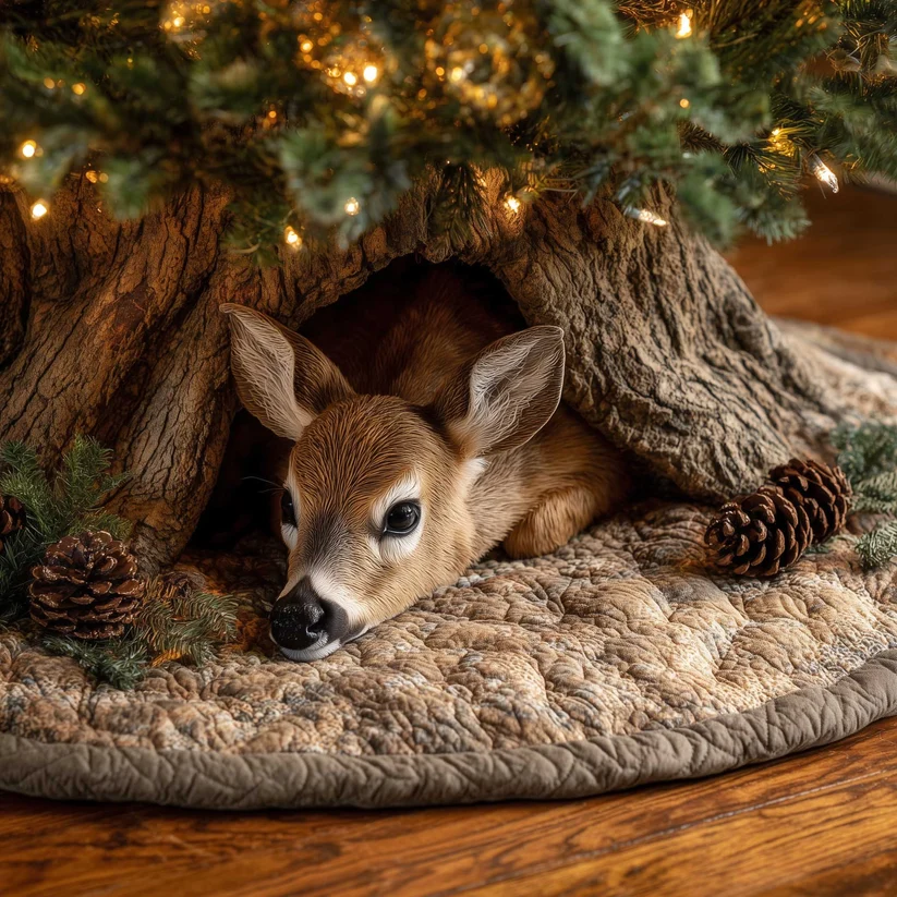 Deer Quilted Tree Skirt