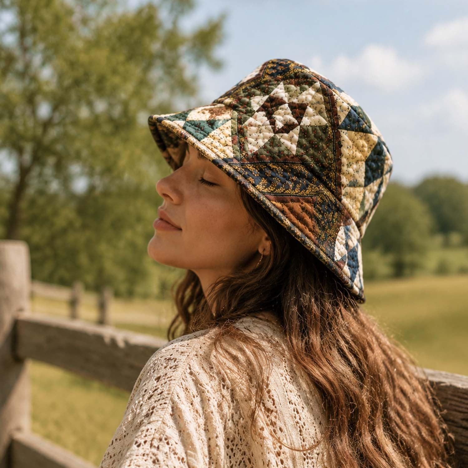 Moody Cottagecore Quilted Fishing Hat