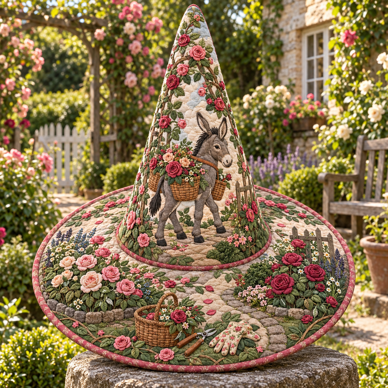 Harvest Orchard Horse Quilted Witch Hat