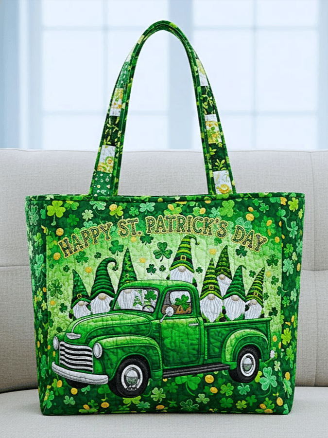 Happy Saint Patrick's Day Truck Quilted Bag