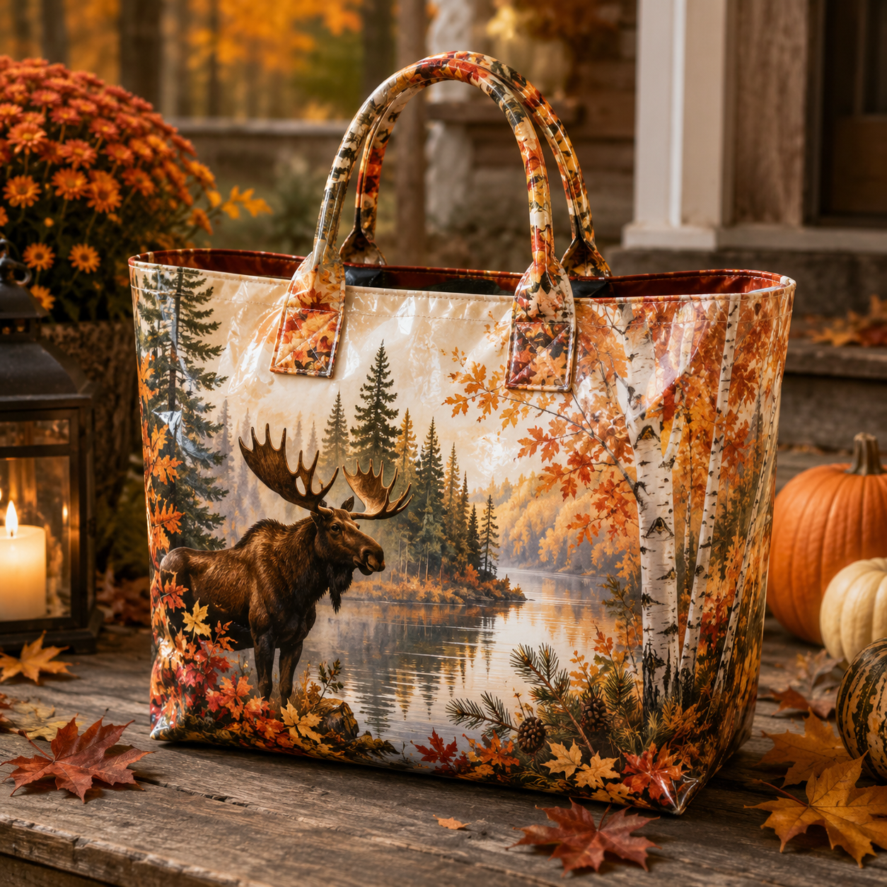 Moose Lakeside Forest PVC Tote Bag