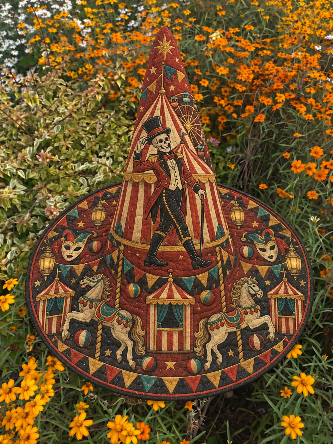 Carnival Witch Circus Quilted Witch Hat