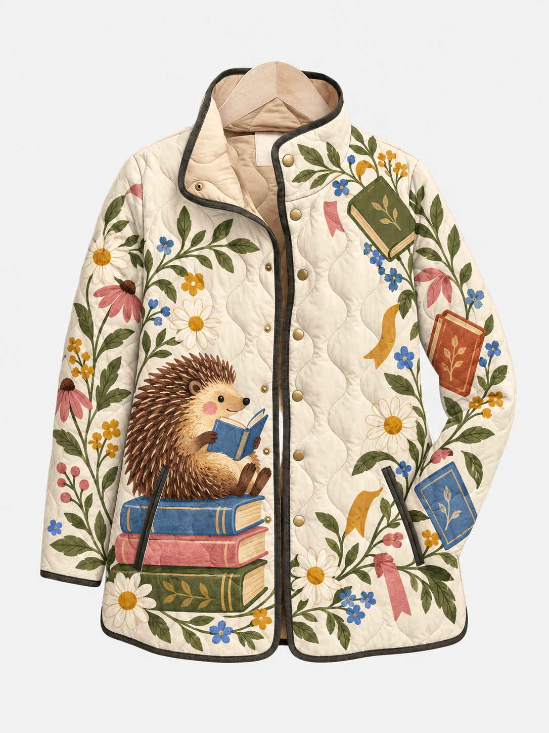 Hedgehog Storybook Garden Quilted Jacket