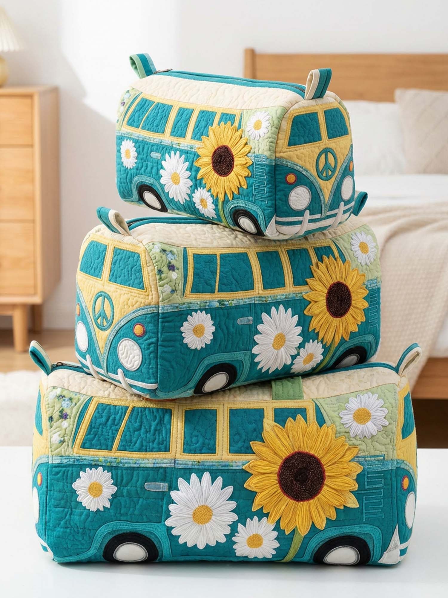 Hippie Van Quilted Cosmetic Bag