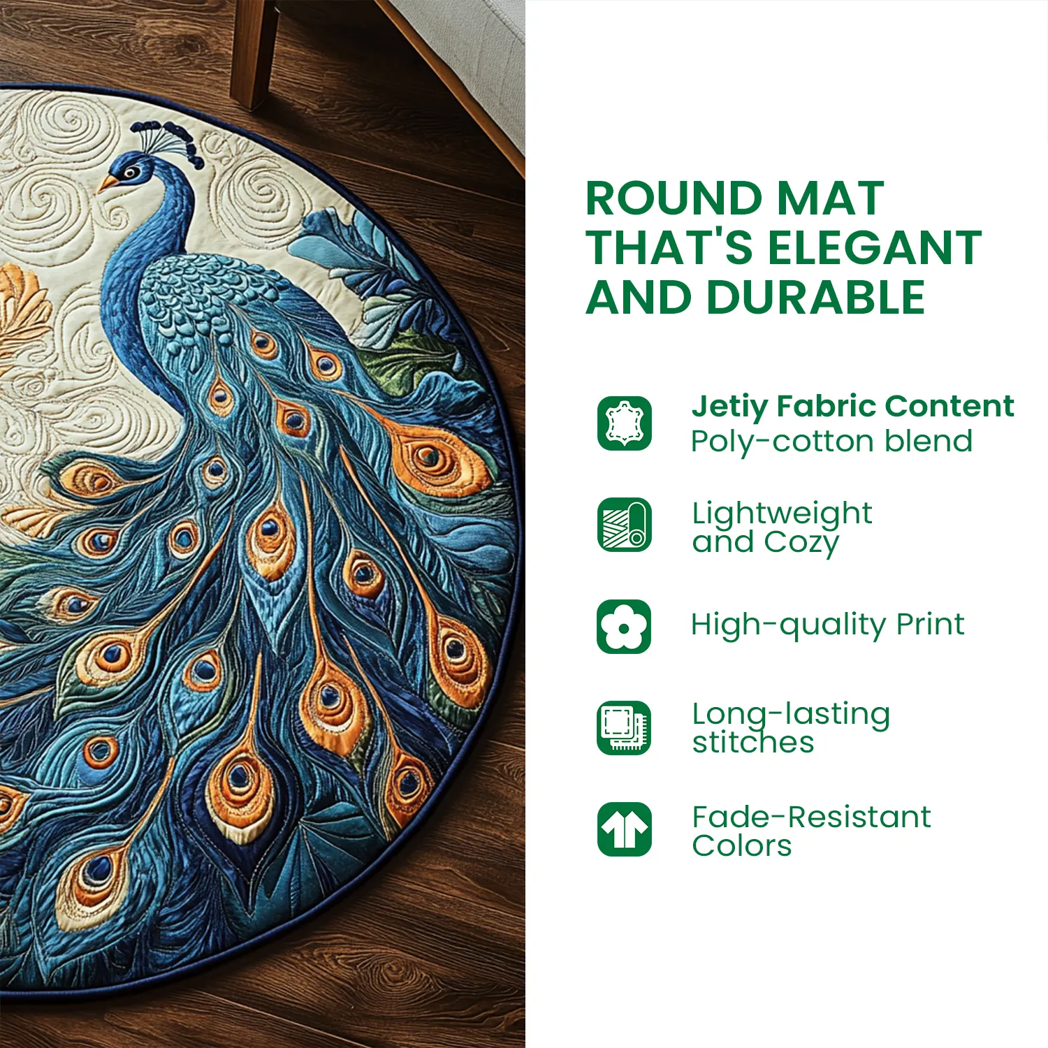 Rustic Fire Gathering Quilted Round Mat NCU0TD1652