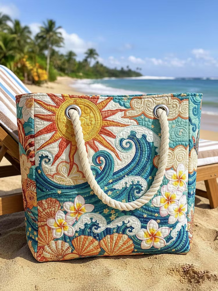 Warm Halo Quilted Beach Bag