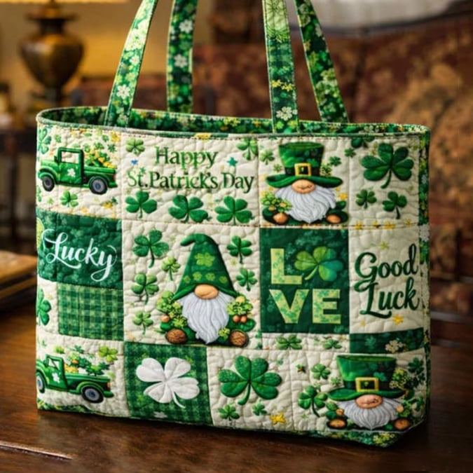 Good Luck Saint Patrick's Day Quilted Bag
