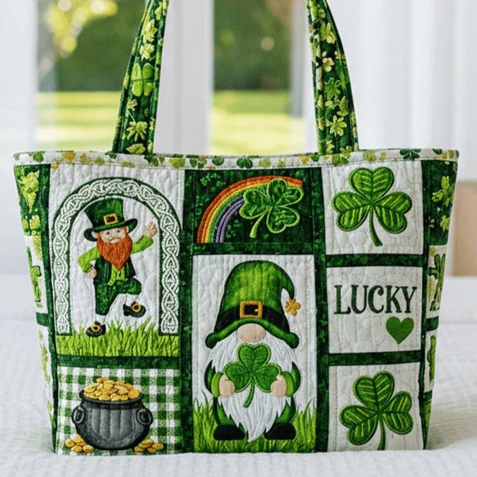 Lucky Saint Patrick's Day Truck Quilted Bag