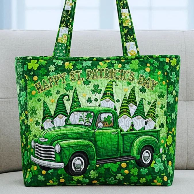 Happy Saint Patrick's Day Truck Quilted Bag