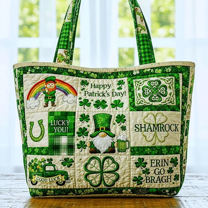 Lucky You Happy Saint Patrick's Day Irish Quilted Bag