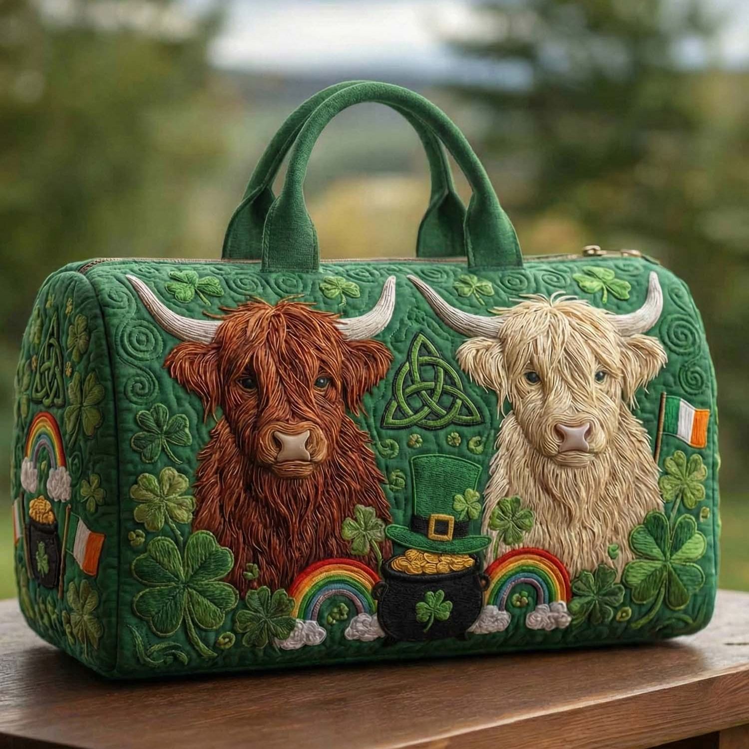 St.Patrick Day High Cow Quilted Duffle Bag - DB1002