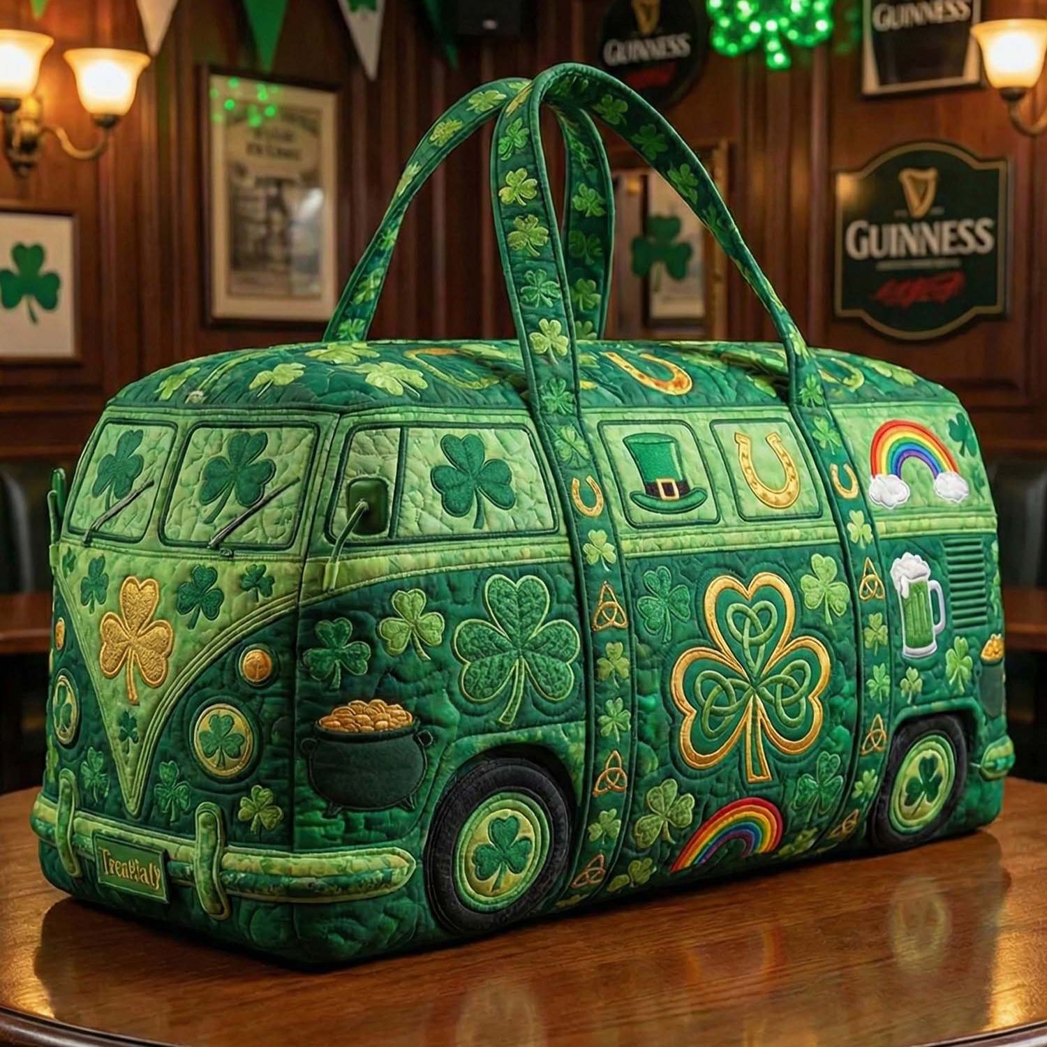 [Copy]St.Patrick Day Beer Quilted Duffle Bag - DB1003