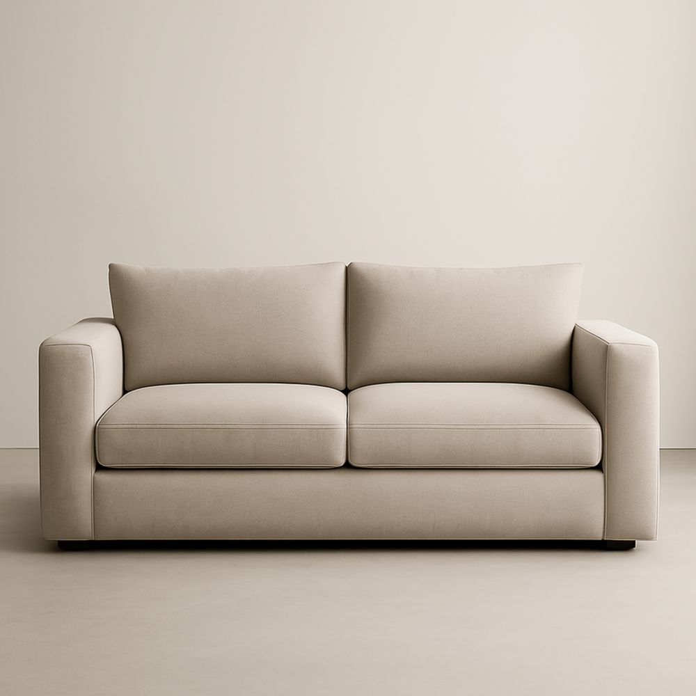 Canapé 2 places tissu polyester Beige 180x90x85 cm