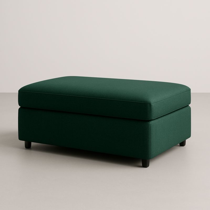 Pouf rectangulaire en tissu vert 120 cm x 60 cm x 45 cm