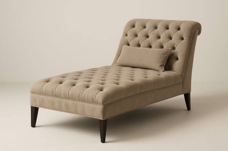 Méridienne en tissu beige 160x70x80 cm