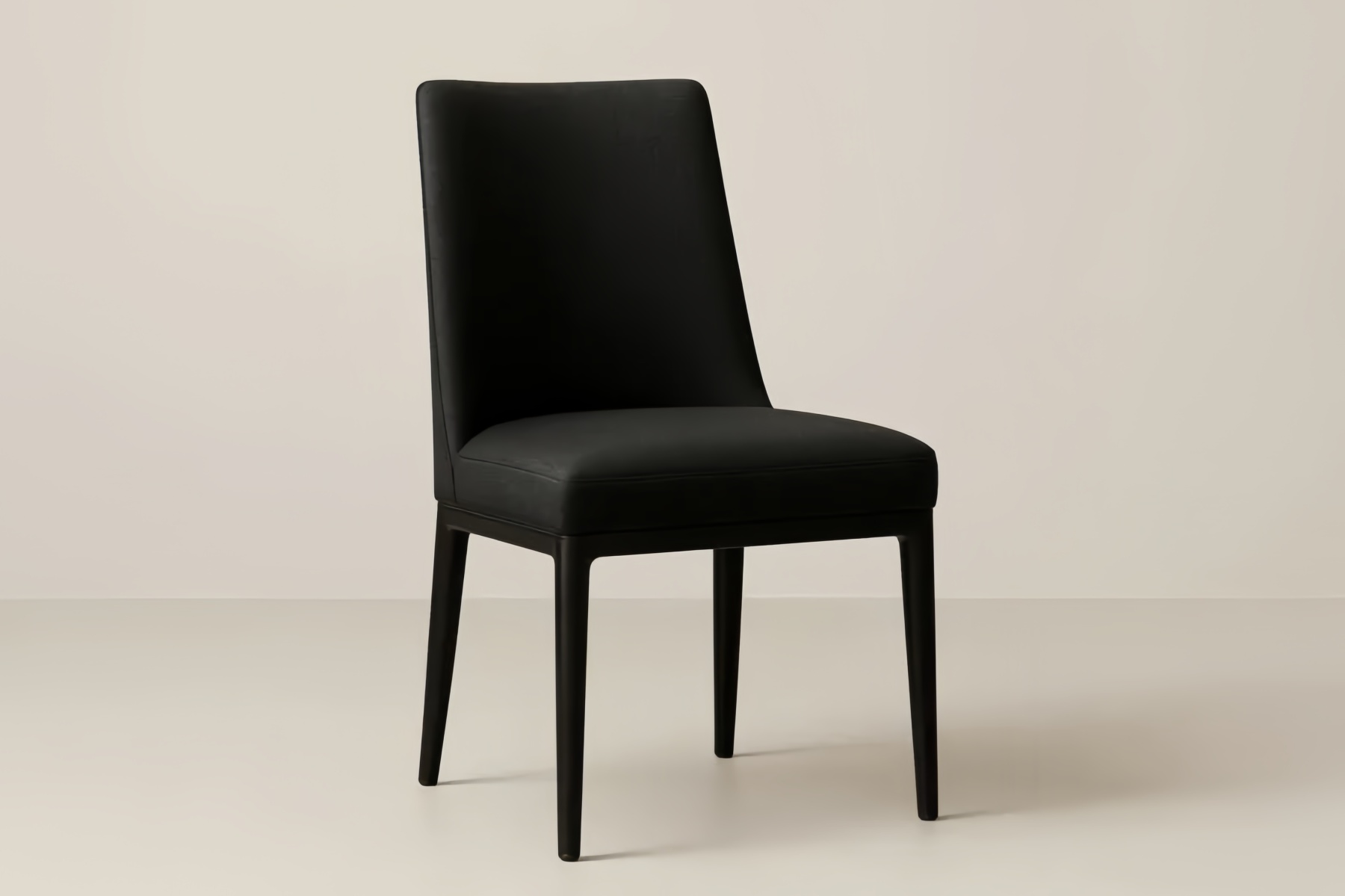 Sedia da Pranzo in Tessuto Poliestere Nero con Gambe in Legno Massello 45x50x85 cm(Lu×L×H)