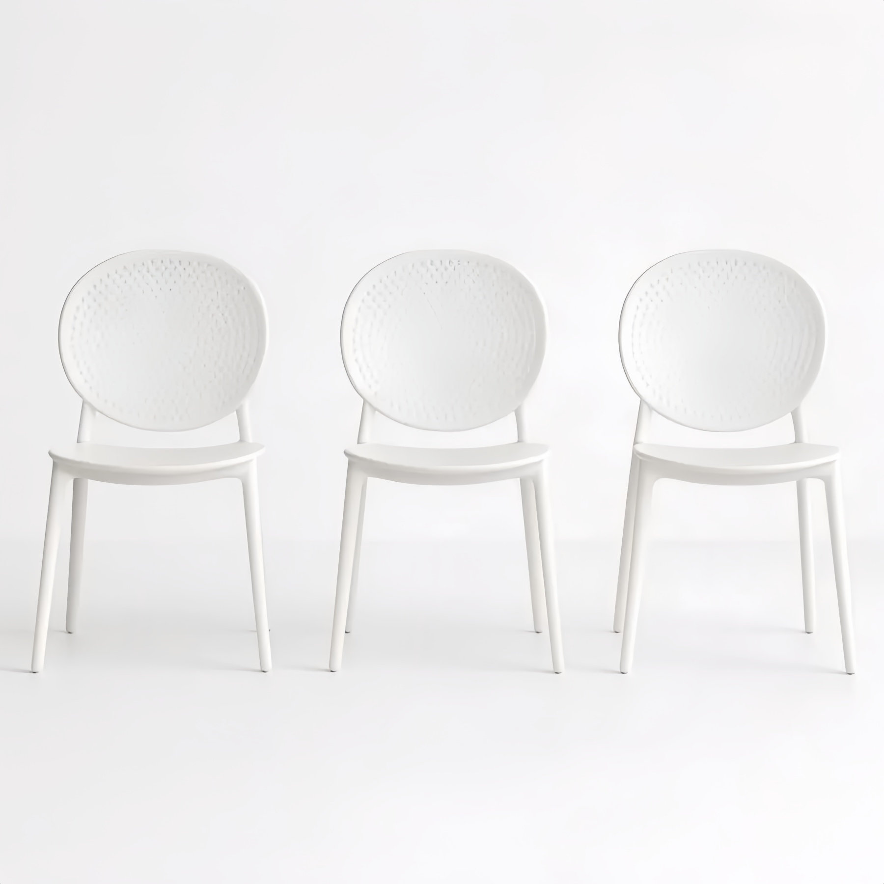 Set di 3 sedie bianche in polipropilene