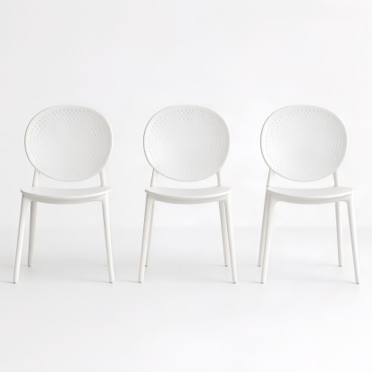 Set di 3 sedie bianche in polipropilene