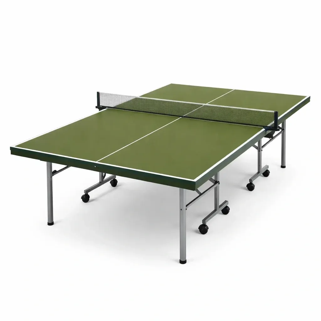 Green Outdoor Folding Table Tennis Table with MDF Playing Surface, 274 x 152.5 x 76 cm-FURNIAURA