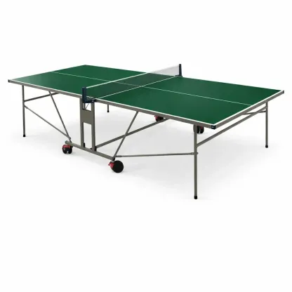 Folding Table Tennis Table with Green MDF Playing Surface and Steel Frame for Indoor and Outdoor Use-FURNIAURA