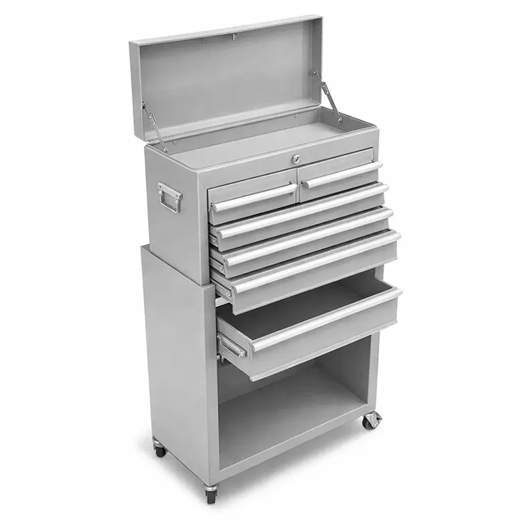 Tool Storage Metal Cabinet with Multiple Drawers Grey-FURNIAURA