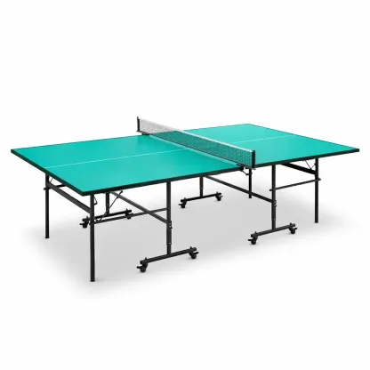 Folding Ping Pong Table with Green MDF Top and Steel Frame, 274 x 152.5 x 76 cm-FURNIAURA