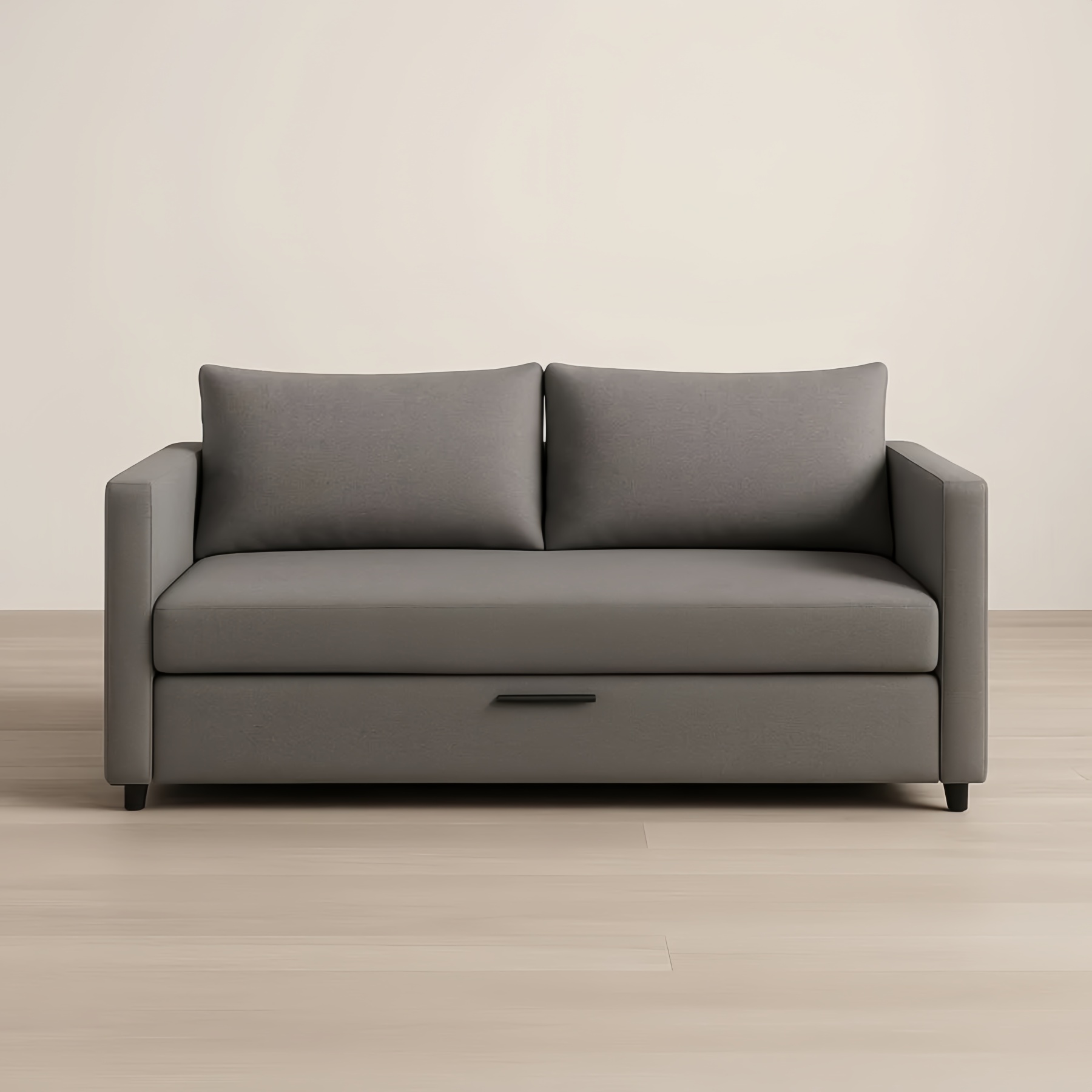 Divano Letto Tessuto Poliestere Grigio 200x90x85 cm