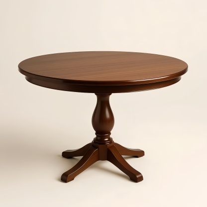 Tavolo rotondo in legno massiccio marrone diametro 120 cm