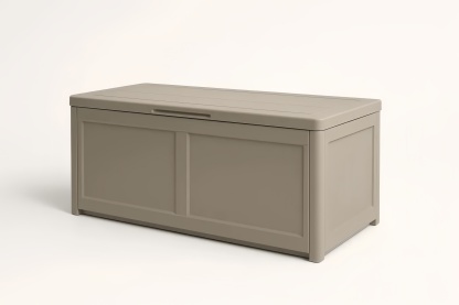 Scatola Contenitore in Plastica con Coperchio 120x56x60 cm Beige