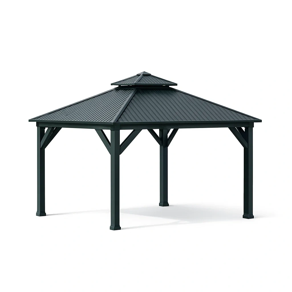 Pavillon de jardin en métal noir-Mobexaro