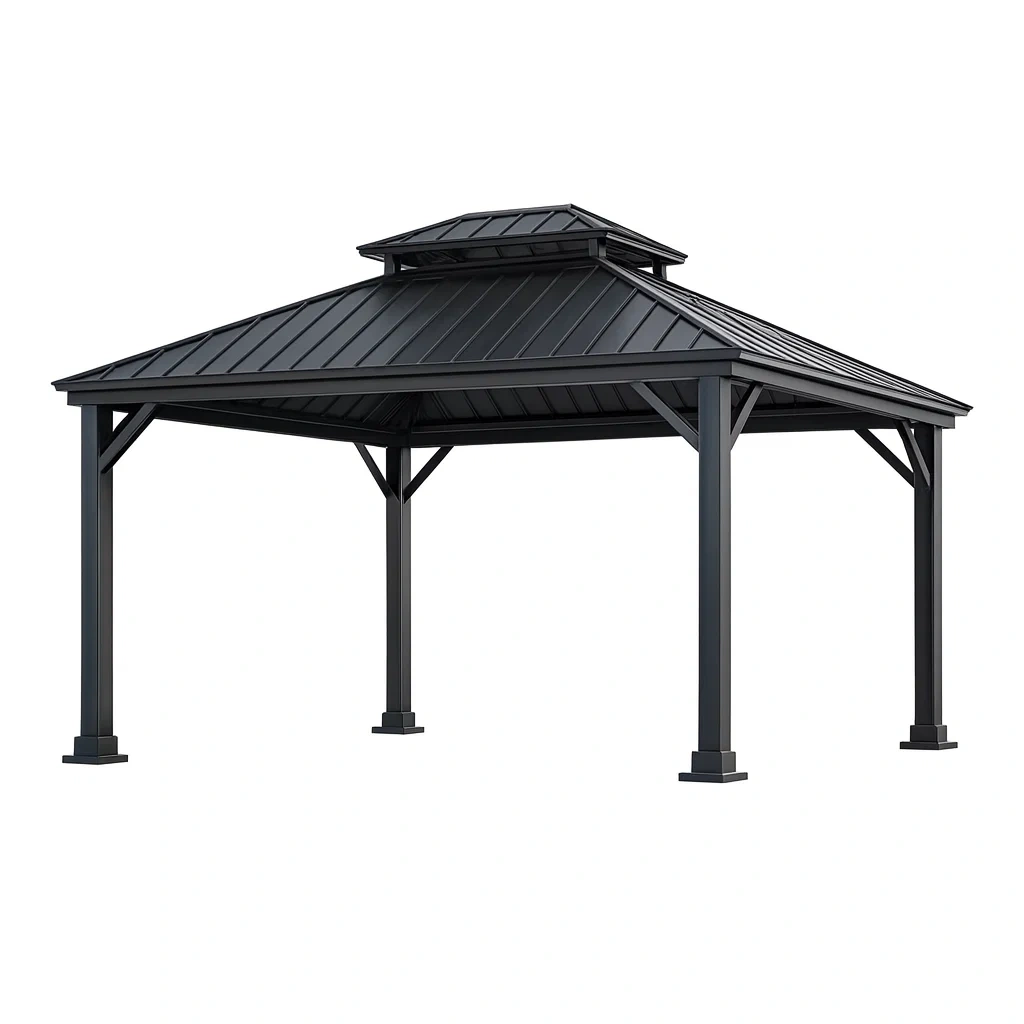 Pavillon de jardin en métal noir-Mobexaro