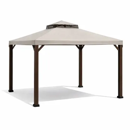 Pavillon de jardin en aluminium et polyester beige-Mobexaro