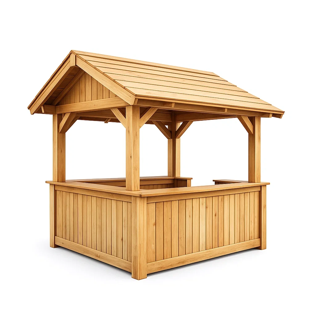 Pavillon de jardin avec bar en bois de pin 200x150x250 cm-Mobexaro