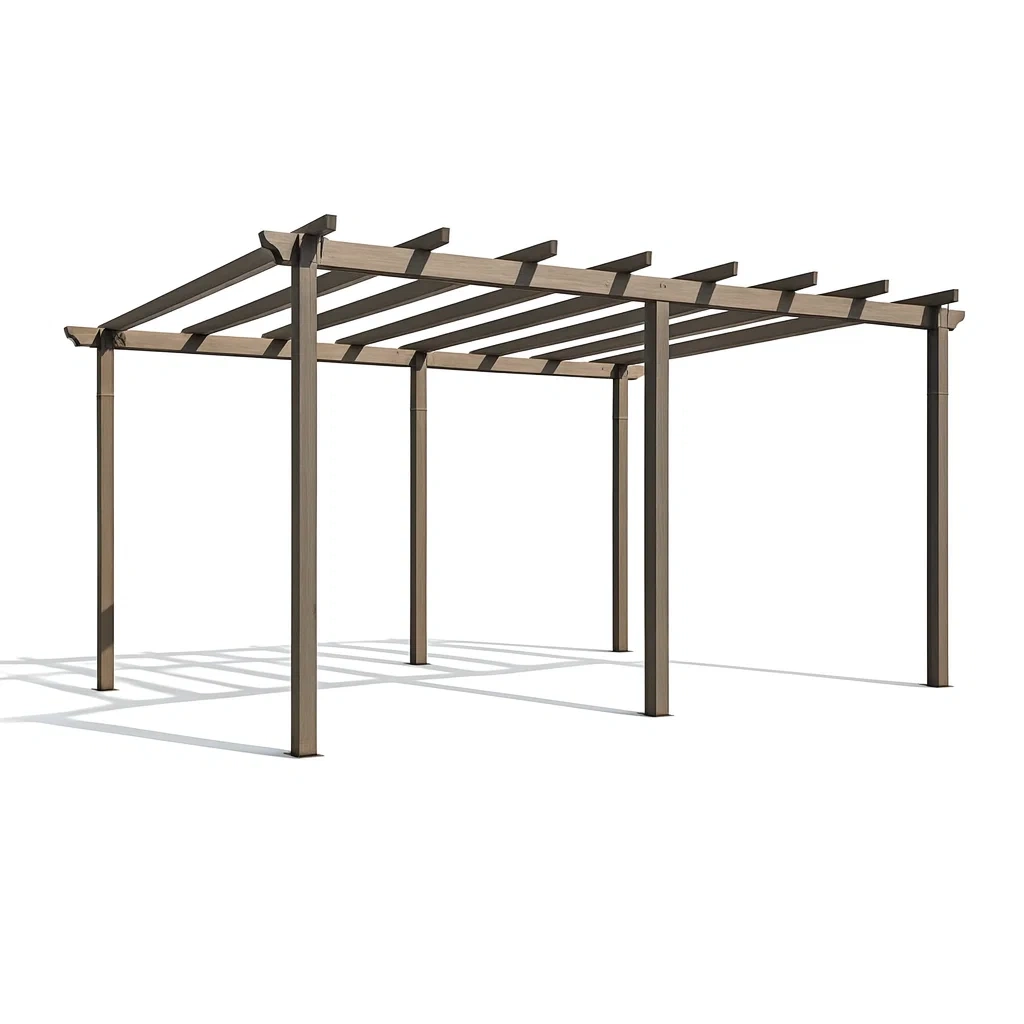 Pergola de jardin en aluminium brun-MOBETTE