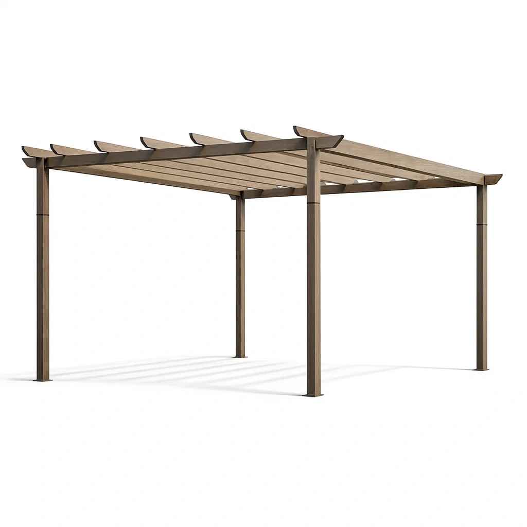 Pergola en aluminium et bois 300x300x250 cm beige-MOBETTE