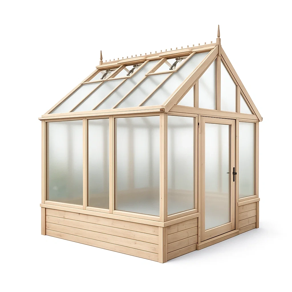 Serre en bois de sapin avec verre trempé 4mm 300x250x220 cm-MOBETTE