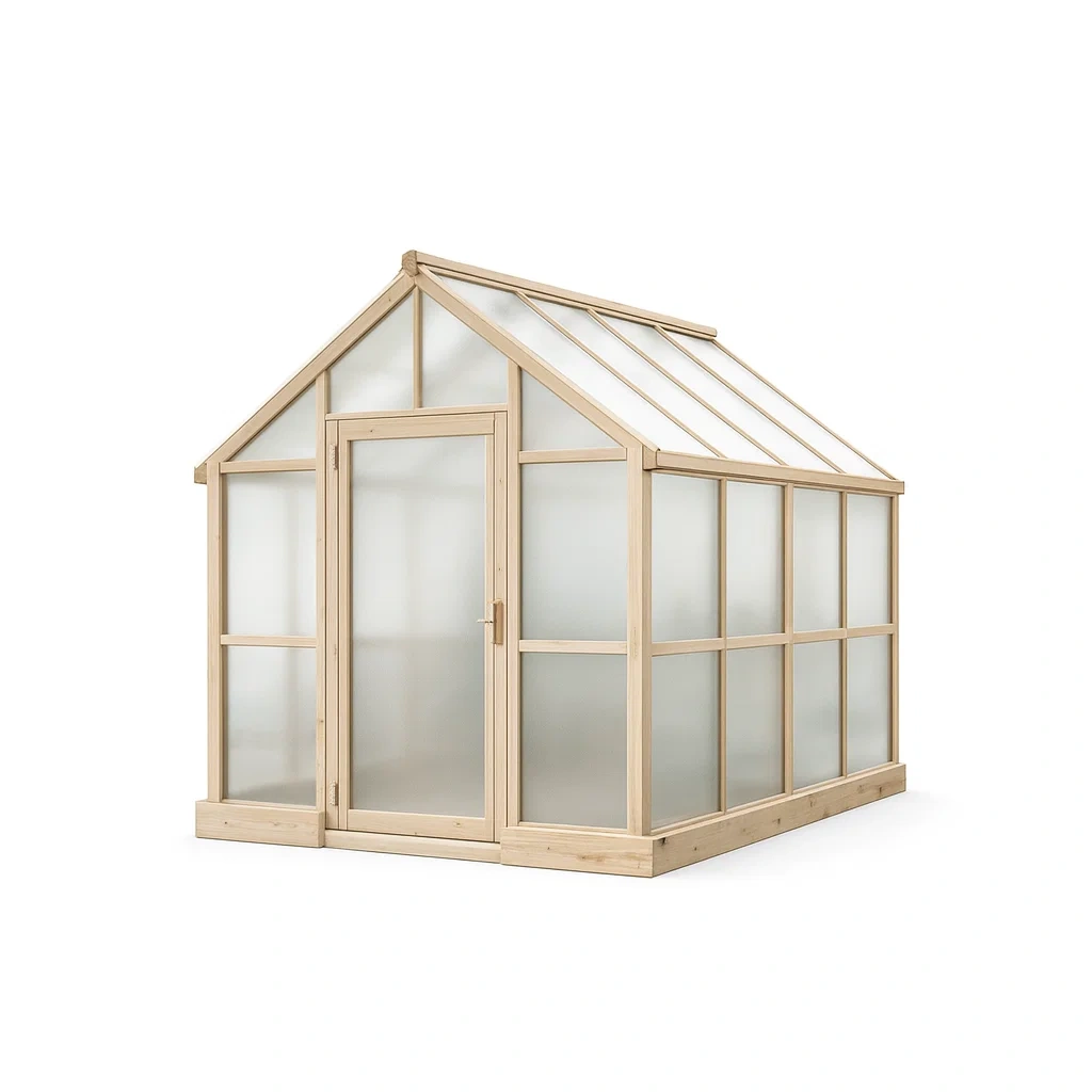 Serre en bois et verre dépoli naturel-MOBETTE