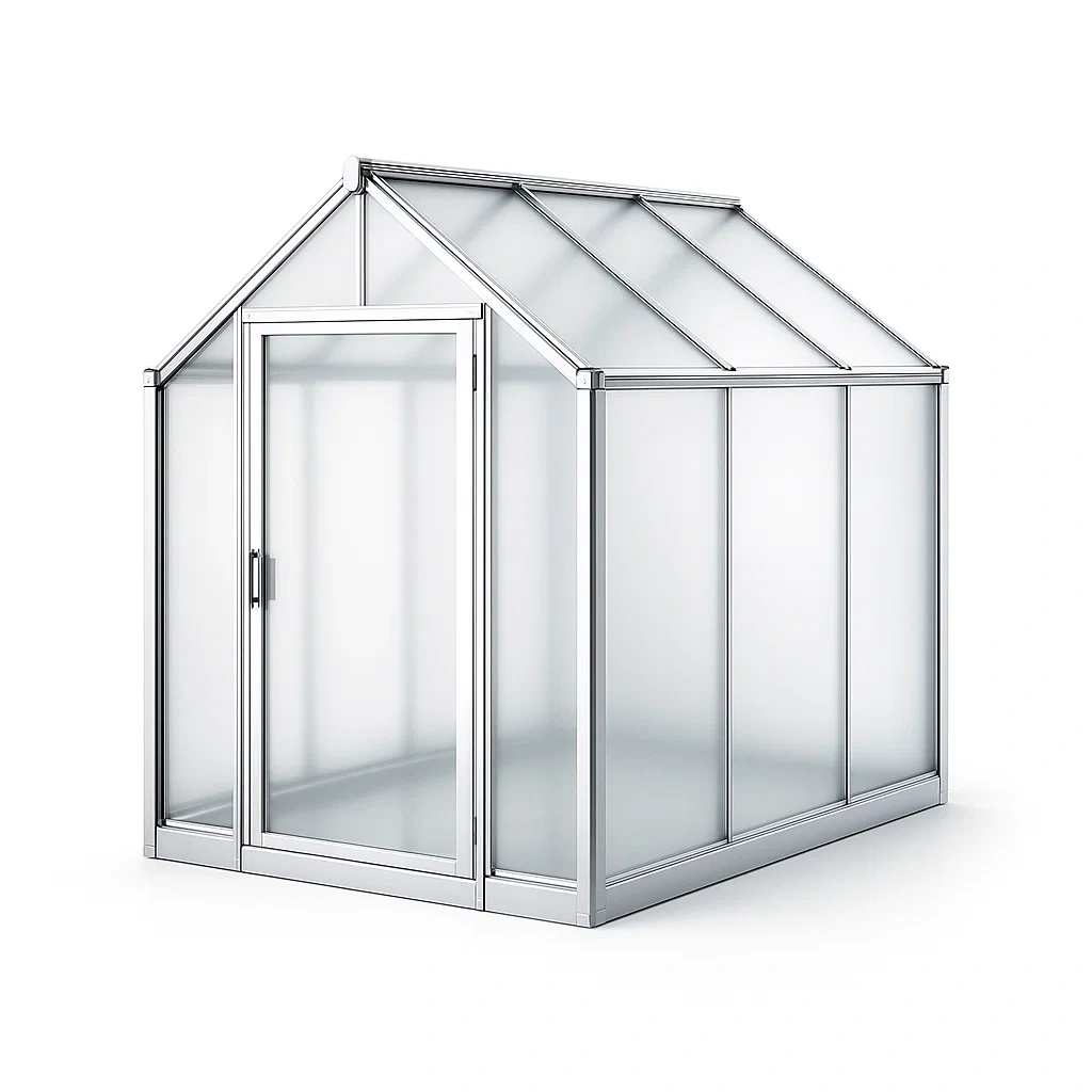 Serre aluminium et polycarbonate transparent 190x190x195 cm-MOBETTE