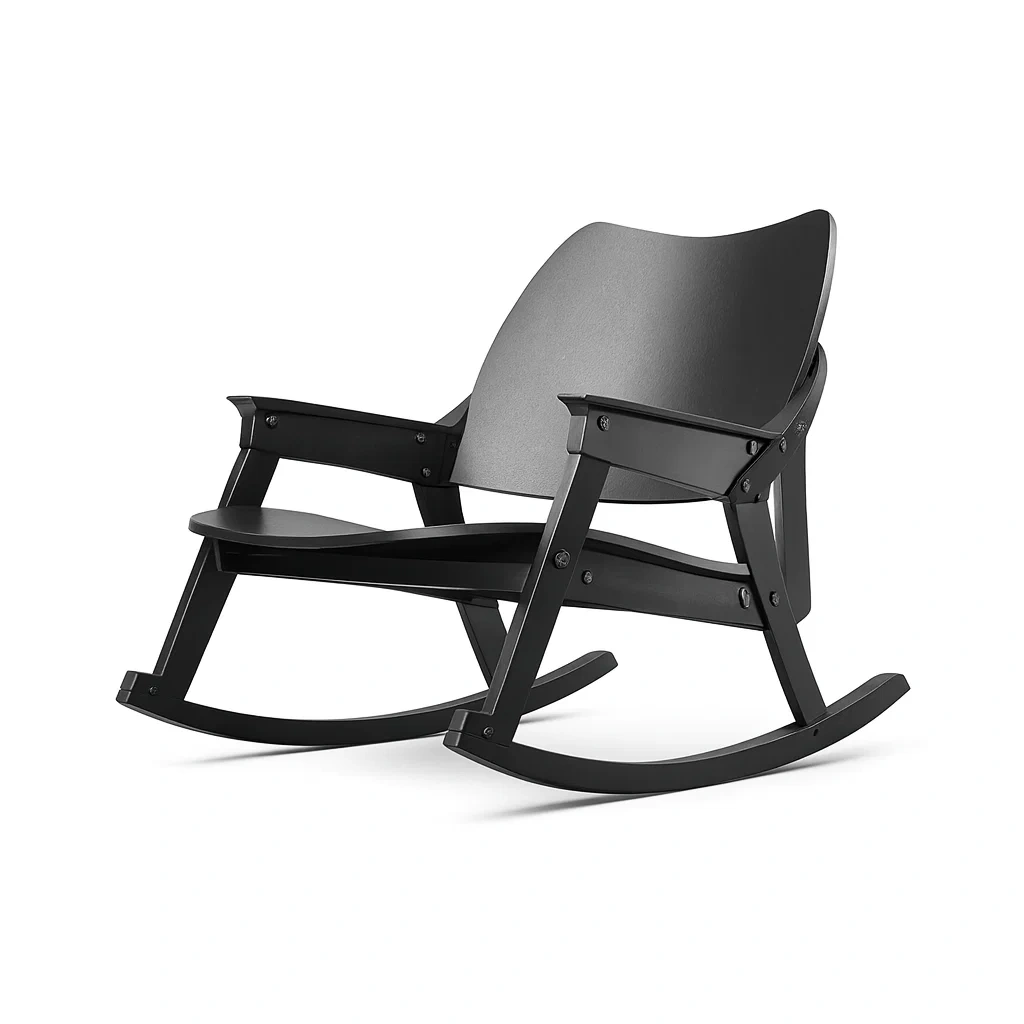 Rocking-chair en plastique noir-MOBETTE