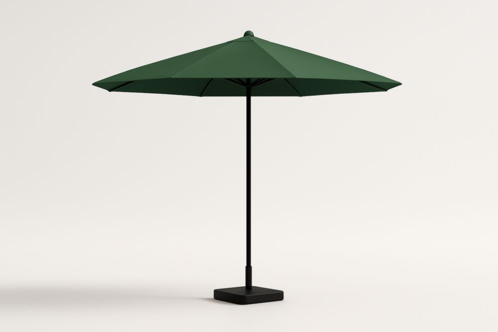 Ombrellone da Giardino in Poliestere Verde per Ombra con Palo in Acciaio