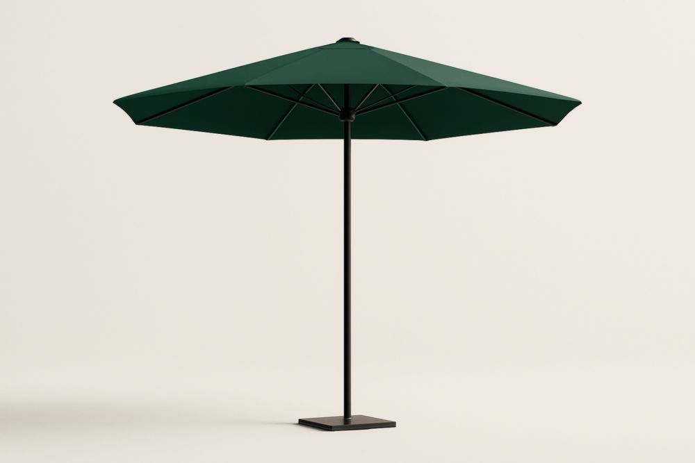 Ombrellone da Giardino in Poliestere Verde con Struttura in Acciaio Ø3 m per Ombra